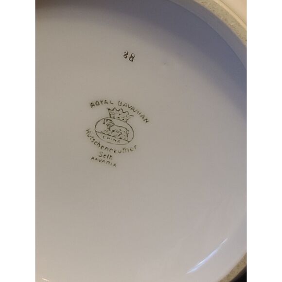 Hutschenreuther Selb HUT6 Floral & Swag Flat Sugar & Creamer Set 1920's Antique - Picture 9 of 10